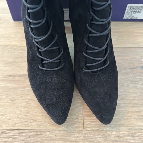 Stuart Weitzman Highstrung Black Lace up Boots Size 5.5 - Picture 3 of 7